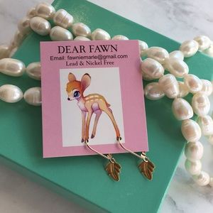 New Gold Filled Dainty Leaf Leverback Earrings